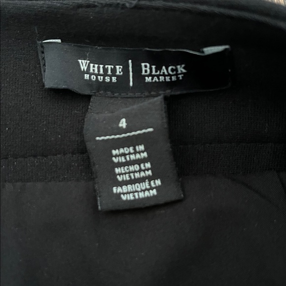 White House Black Market Black Mini Skirt with leather Accents - Picture 3 of 8